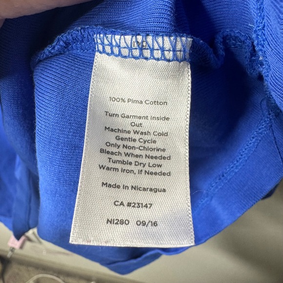 Talbots Tee Woman 2X Blue 100% Pima Cotton Long Sleeve Boat Neck Top - Picture 4 of 9